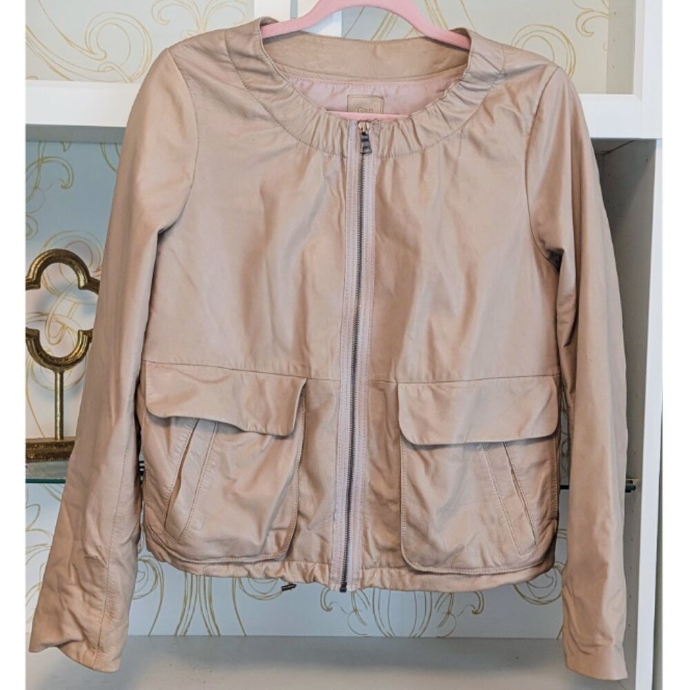 Vintage GAP Edition Women's Neutral Genuine Leather Zip Up Jacket